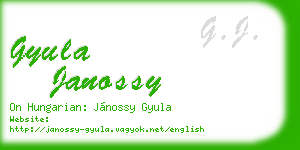 gyula janossy business card