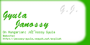 gyula janossy business card